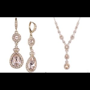 Givenchy Crystal Lariat Necklace & Earrings